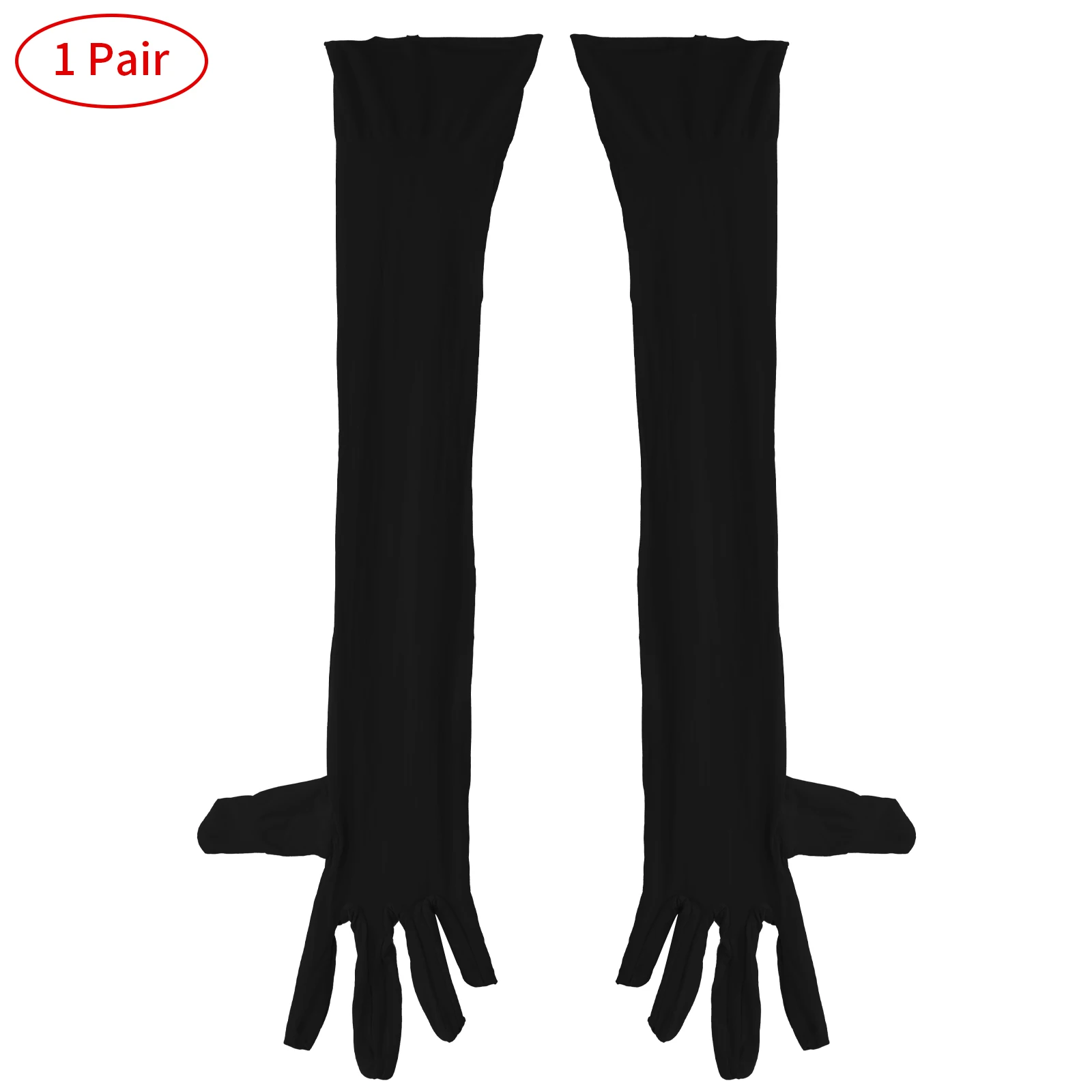 Fashion Men Adult Glossy Elastic Breatbable Stretchy Soft Arm Length Gloves Role Play Party Club Stage Show Costume Accessories