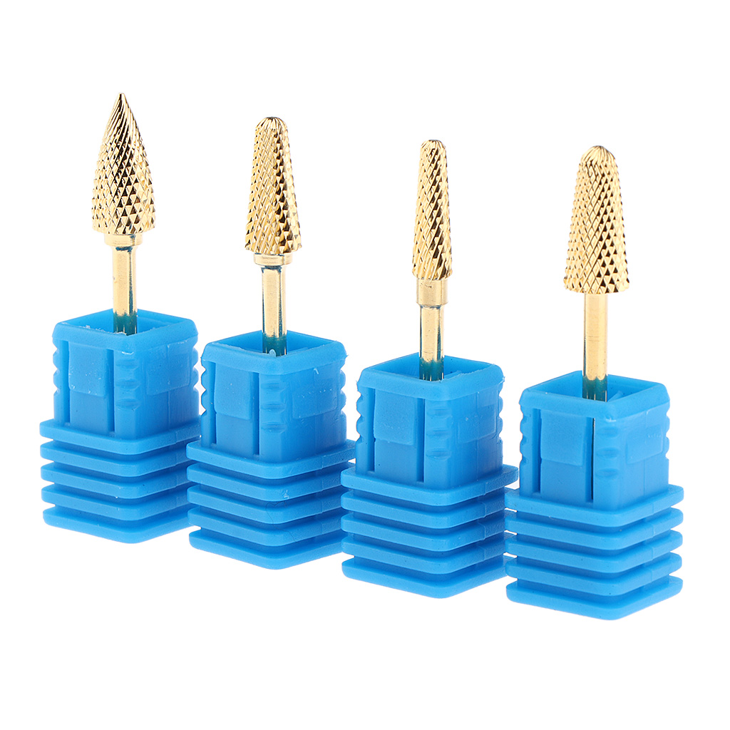 4 Pcs Tungsten Fine Grade Electric Nail Files Head 3/32 