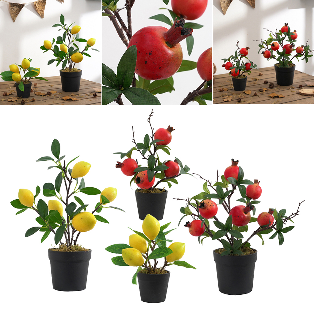 Potted Artificial Tree Fruit Plant Bonsai Tree Pot Plants Bonsai Stage for Garden Hotel Wedding Party Decoration Decor