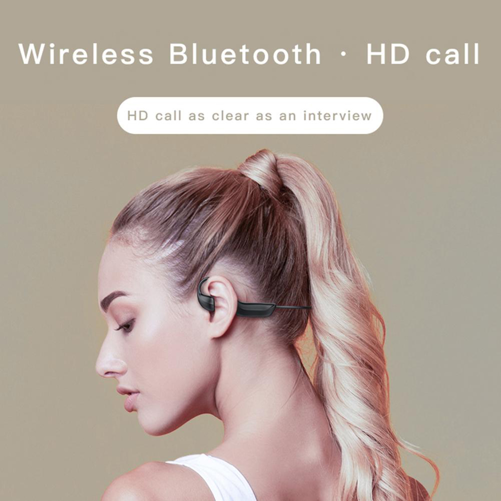 G-100 Open-Ear Bone Conduction Headphones Bluetooth 5.1 with Mic Sweatproof for Hiking cycling Driving Gym Sports