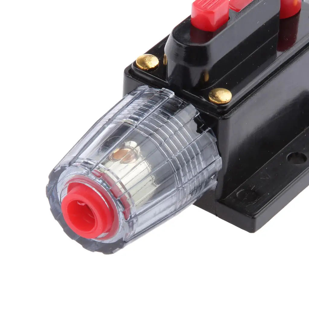 12V-24V Inline Auto Circuit Breaker 100A Manual Reset Switch Car Audio Fuse 