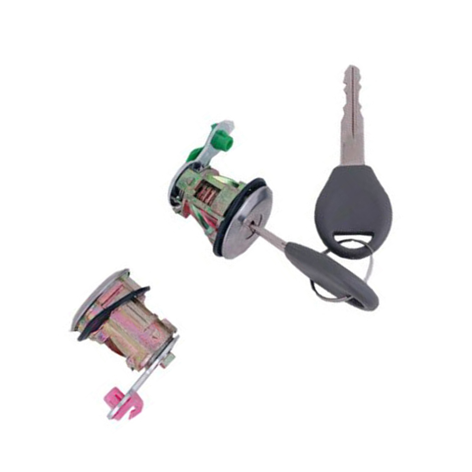 DL-121 Left and Right Door Lock Cylinder with 2 Keys Fit for Nissan Altima 98-03 for Frontier 98-04 for Pathfinder 00-04 Silver