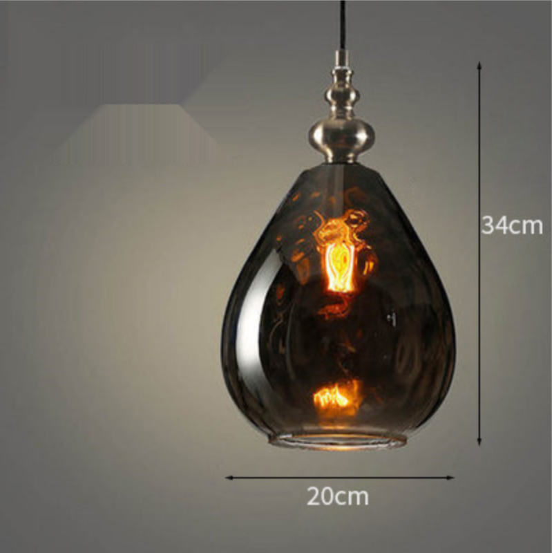 Modern LED Glass Drop Pendant Light, Lâmpadas