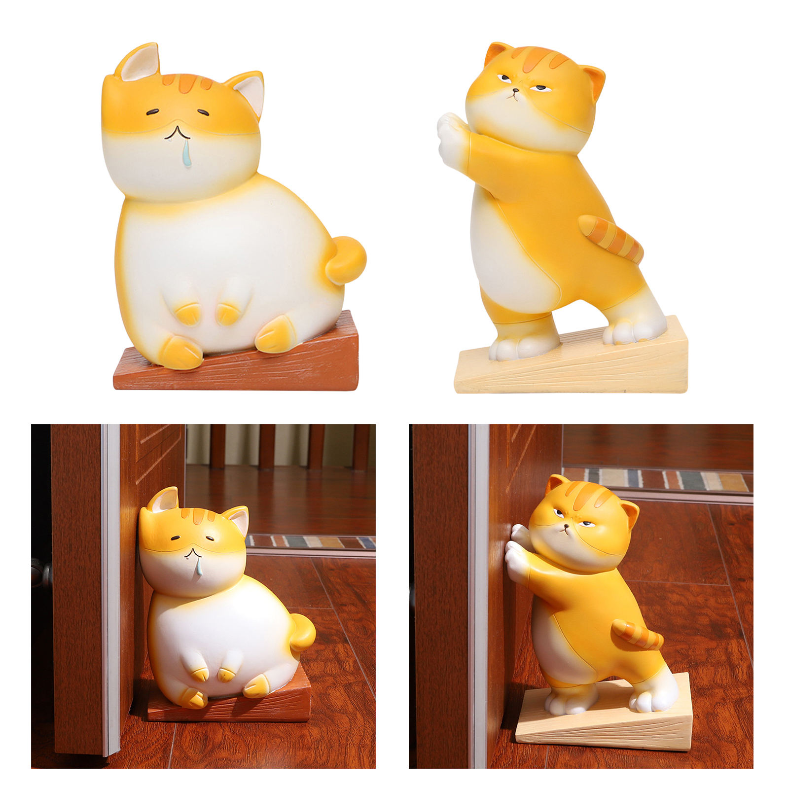 Cute Cat Door Stopper Wedge – Sturdy Door Stop, Floor Doorstop Ensures Tight Fit for Gaps up Home Office Hotel Supplies
