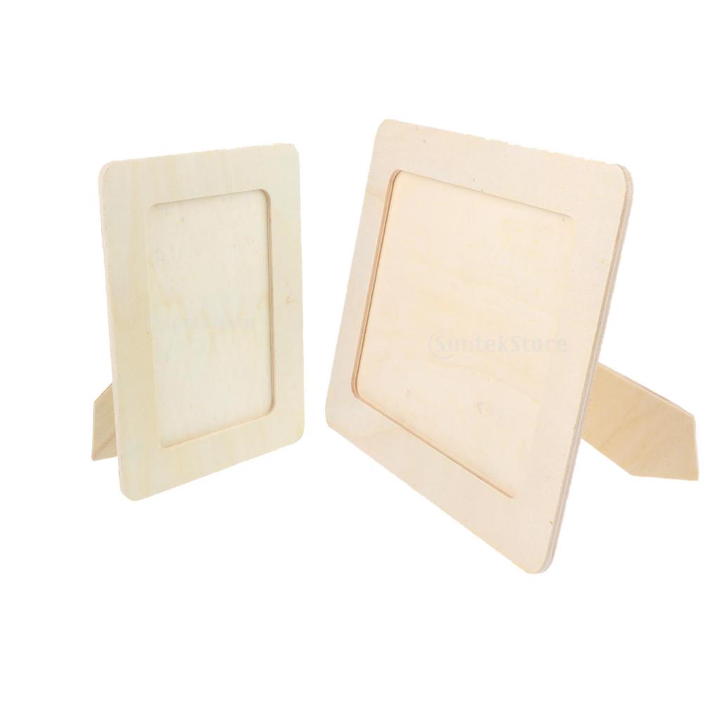 Simple Designs Unfinished Wooden Solid Wood Photo Picture Frames Ready to Paint Home Decor for ’s Art Craft DIY Projects