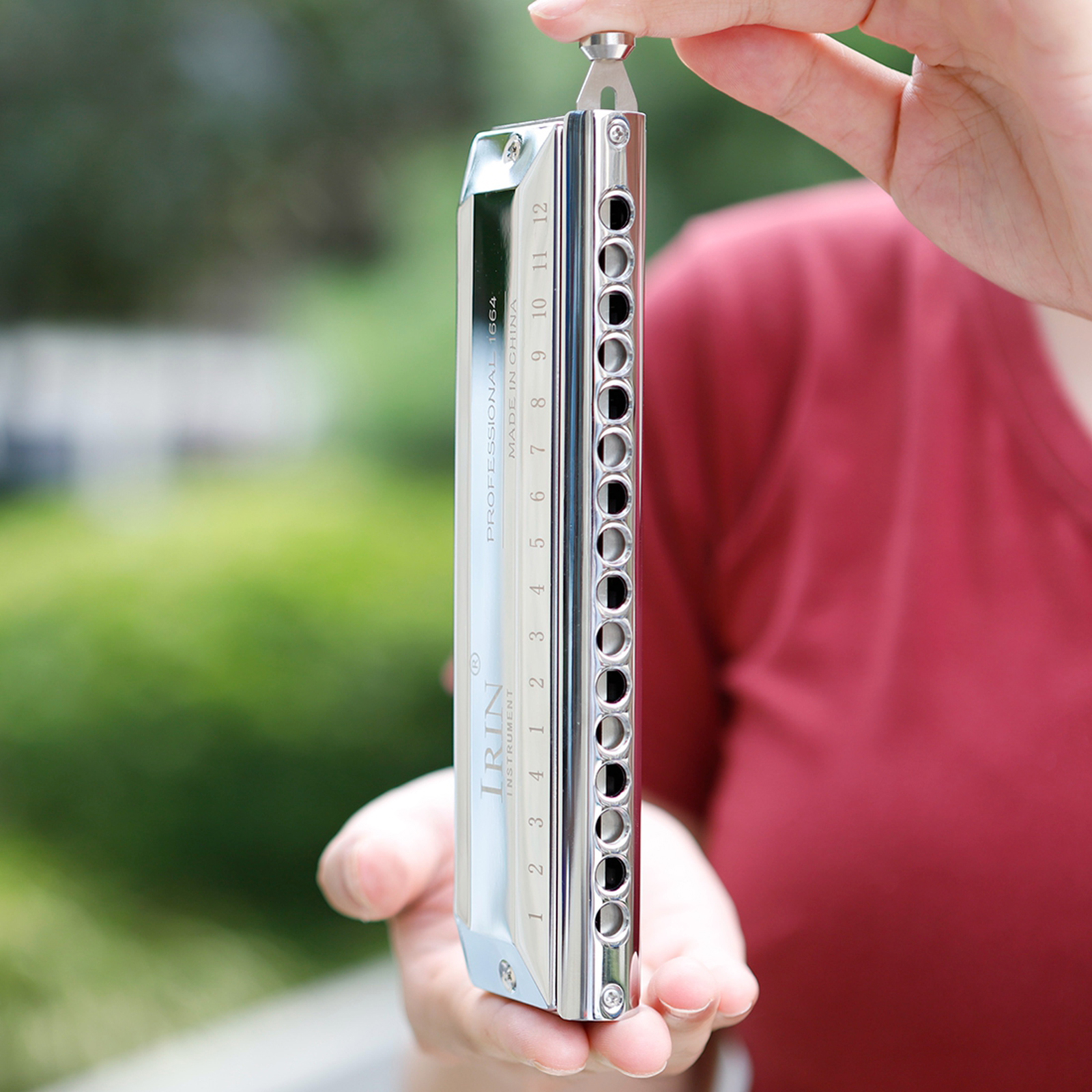 16 Holes for Rock Country Folk Jazz Harmonica Chromatic Blues Harp W/ Carry Case