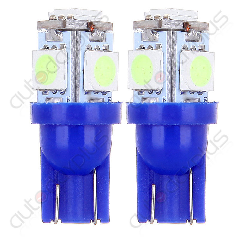 10X Ice Blue T10 Wedge 5050 5SMD W5W 168 194 2825 175 12961 LED Dash Light
