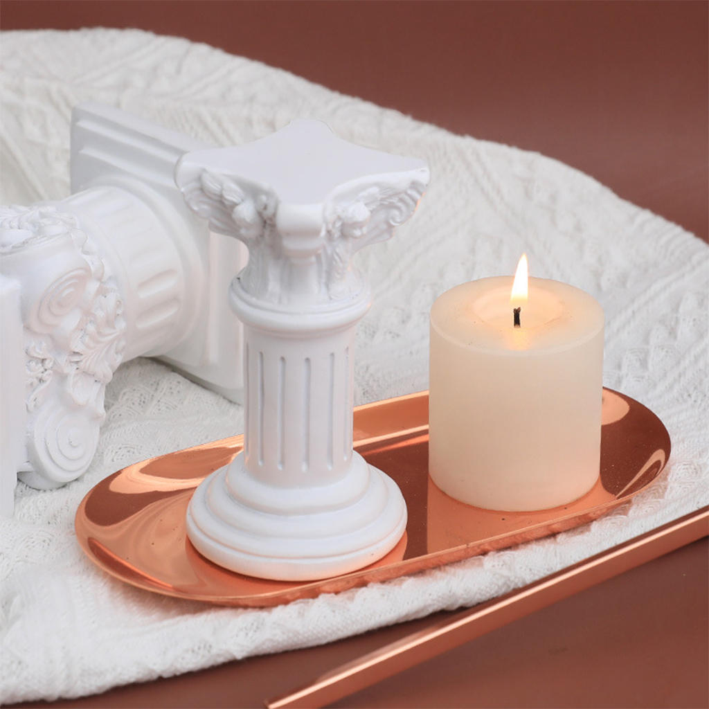 Creative Roman Pillar Statue Resin Pedestal Candlestick Candelabra Stand Sculpture Indoor Dinning Room Decor