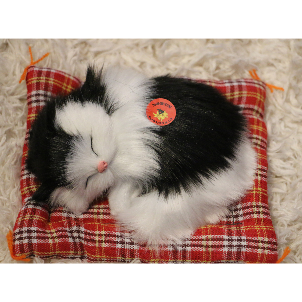 Children Simulation Animal Stuffed Doll Plush Sleeping Cats Sound Toy Kids
