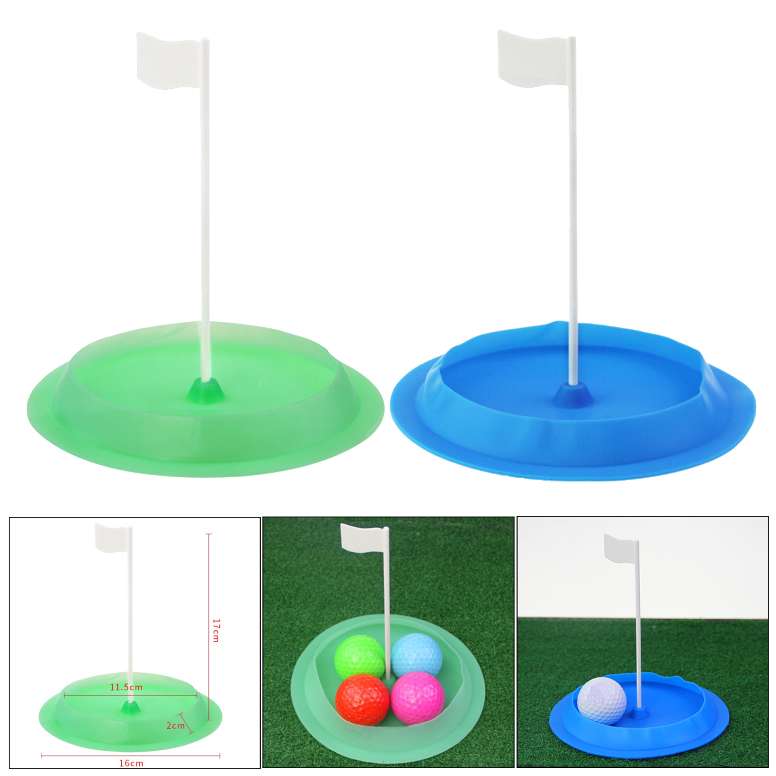 Golf Putting Cups Practice Hole With Flag Indoor Outdoors Putt Trainer