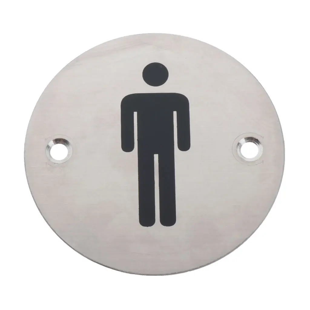 Lavatory Restroom Washroom Toilet Door WC Sign Mens Ladies Use + Screws