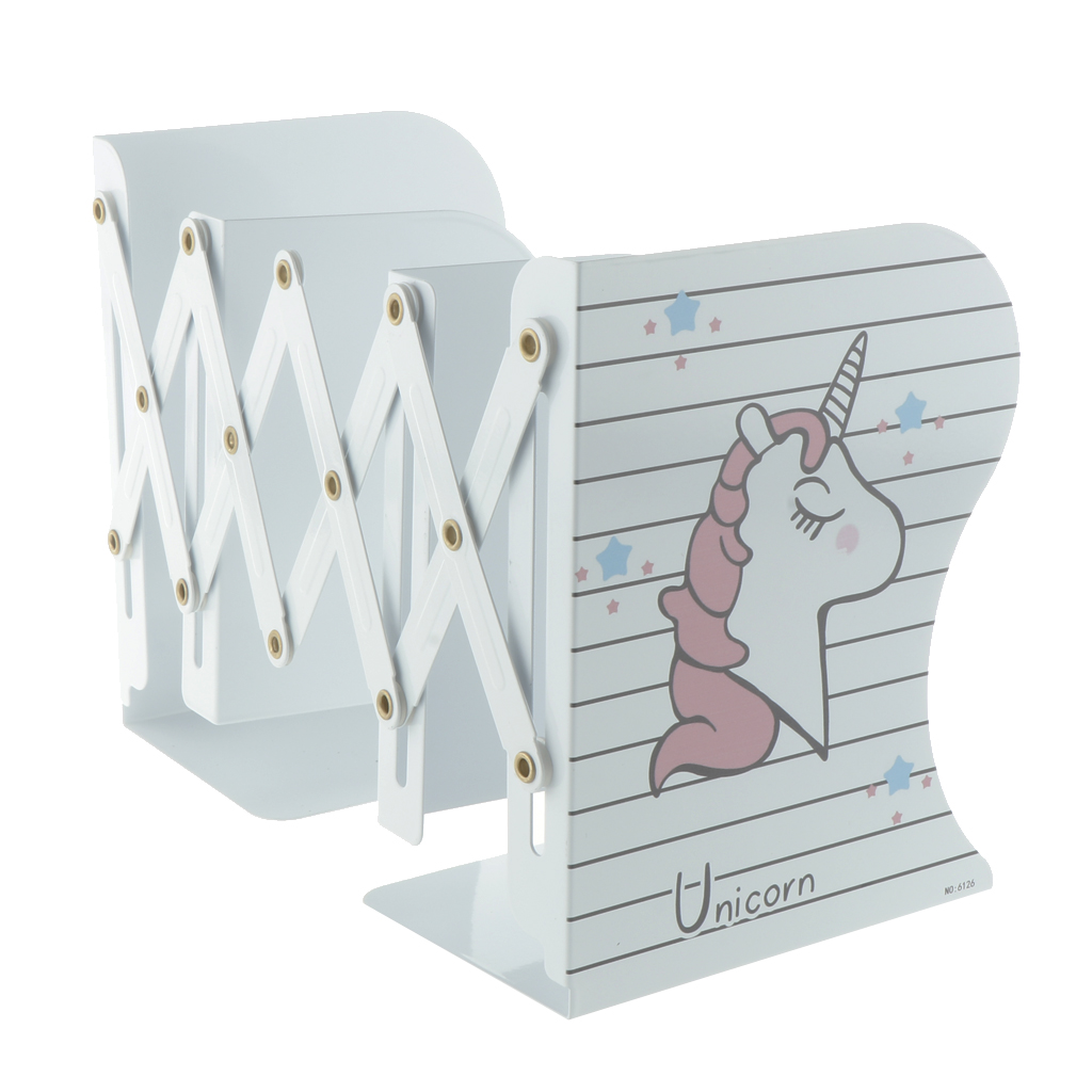 Unicorn Bookends Metal Iron Adjustable School Books Holder Stand Desk Heavy