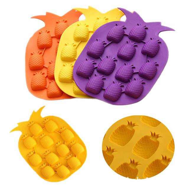 Mini Pineapple Shape Silicone Ice Cube Trays Chocolate Candy Molds Model  Random Color 