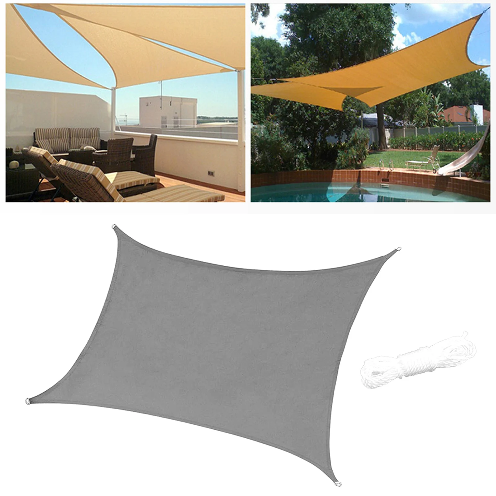 Outdoor Awning Canopy Sun Shade Sail UV Block Sun Shelter Cover for Garden Patio Decking