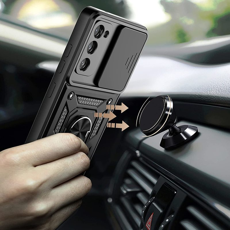 OPPO Reno 6 Z A16 A15 A74 A54 A94 A15S Case Realme  8 C21 C11 2021 A9 A5  Slide Stand Kickstand Ring Camera Military Grade Cover