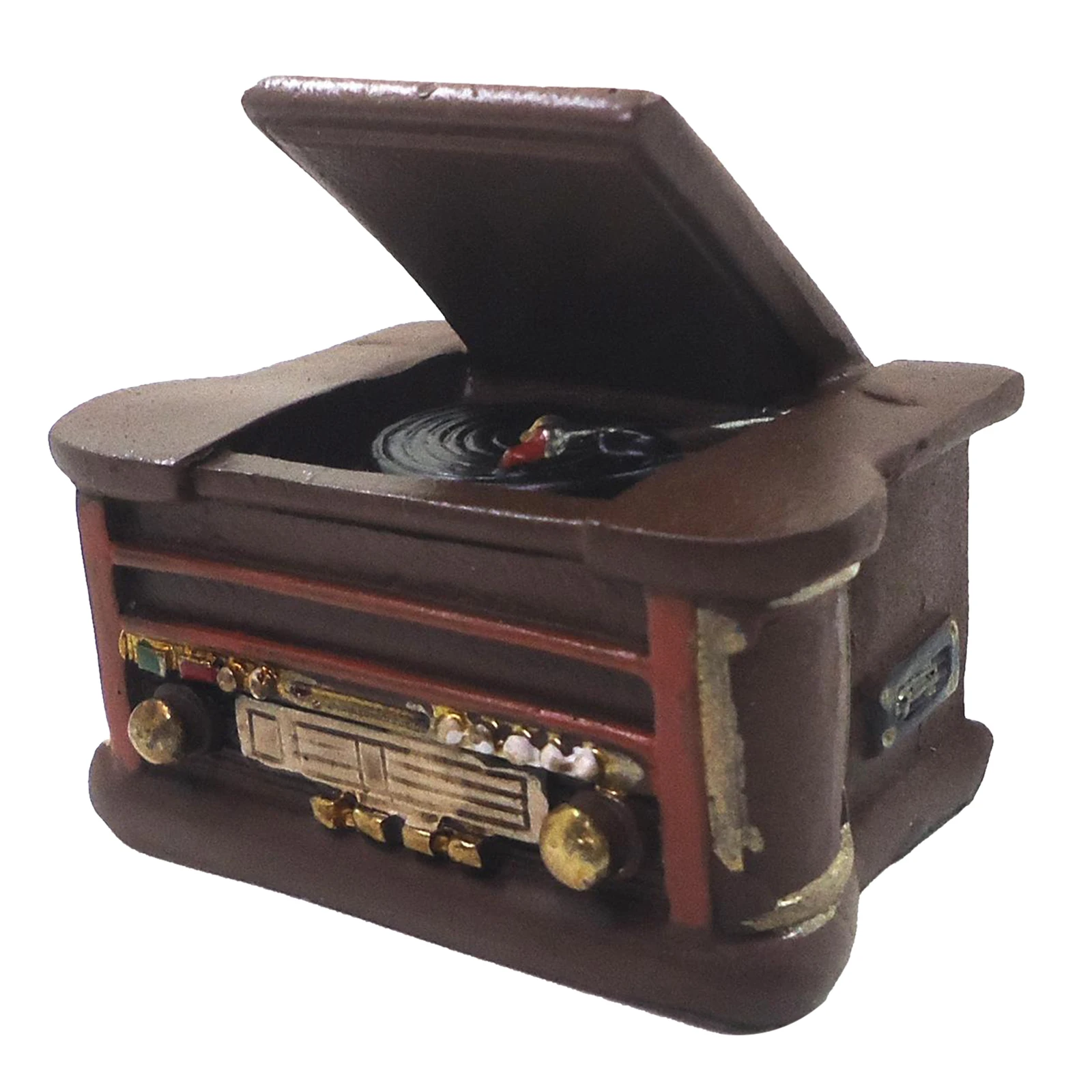 Antique 1/6 Miniature Dollshouse Phonograph Resin Record Player Music Instrument Antique 1/6 Miniature Dollshouse Phonograph Resin Record Player Music Instrument