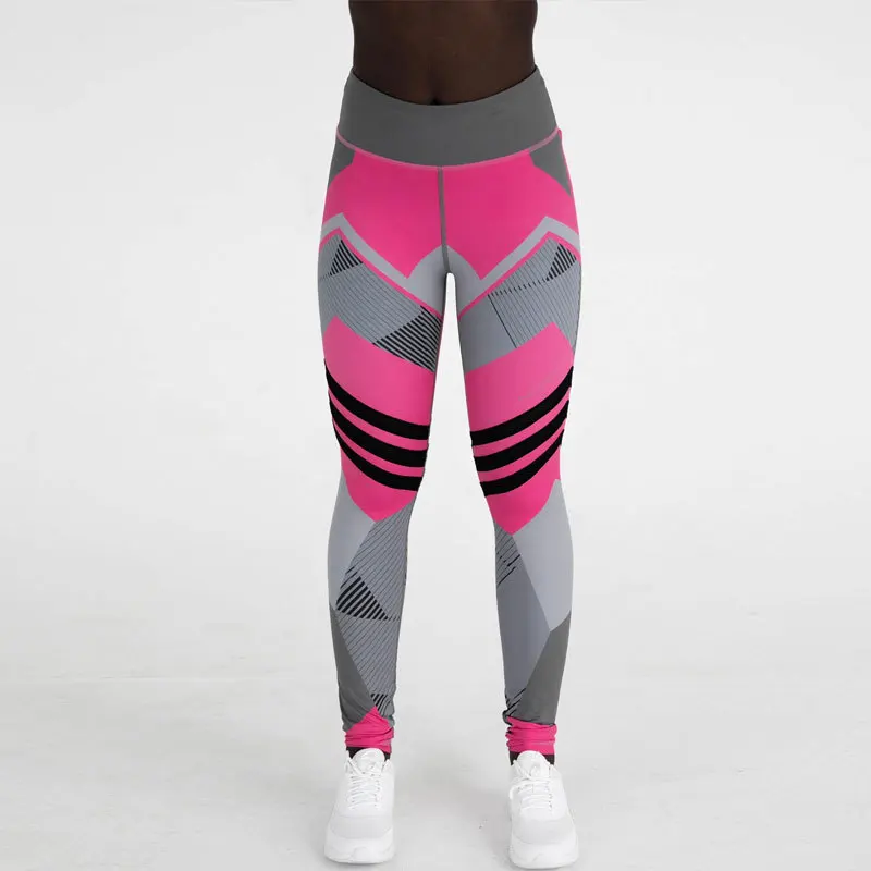Women Quick Dry Sport Fitness Leggins Geometric Printed Sports Pants Yoga Pants Leggings workout leggings