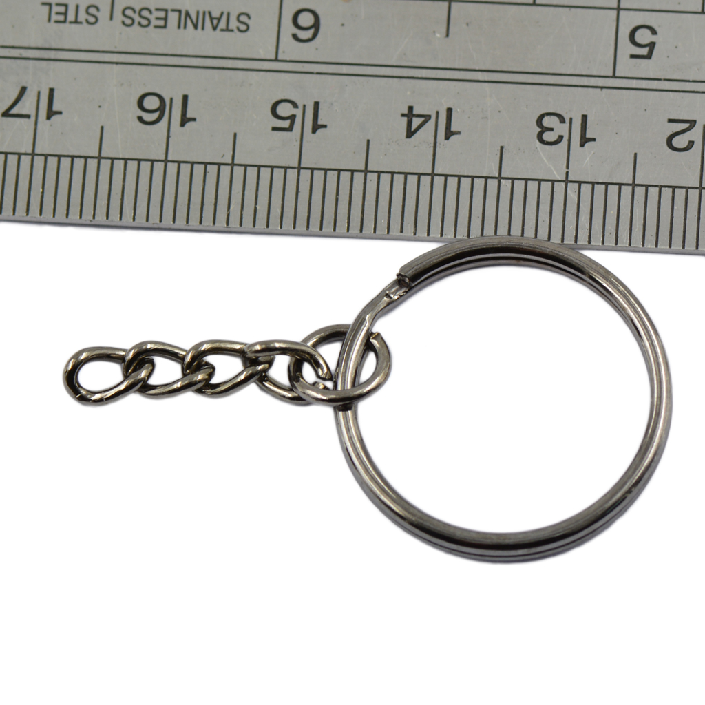 2x 12pcs /Silver Split Key Rings Chains Twist Findings Blanks Keyring