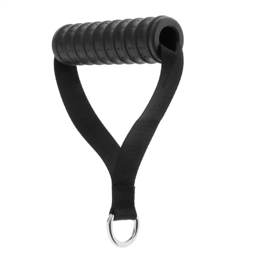 Anti-Slip Resistance Band Handles Grips Fitness Strap Cable Machine, Pullup, LAT D-ring Handle Webbing Cable Attachment