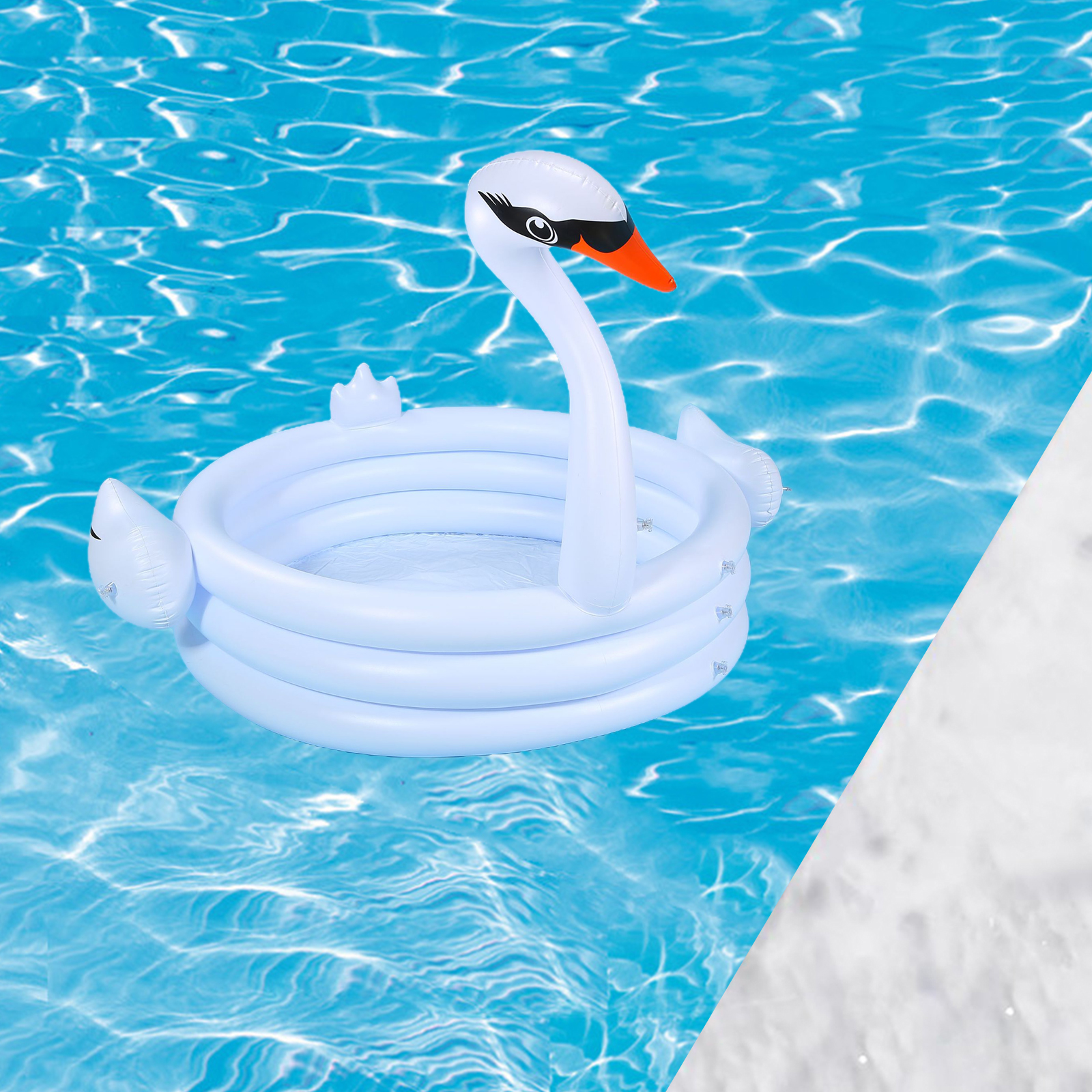 PVC Inflatable Swimming Swan Floats Child Sport Holiday Swim Ring Play Toy
