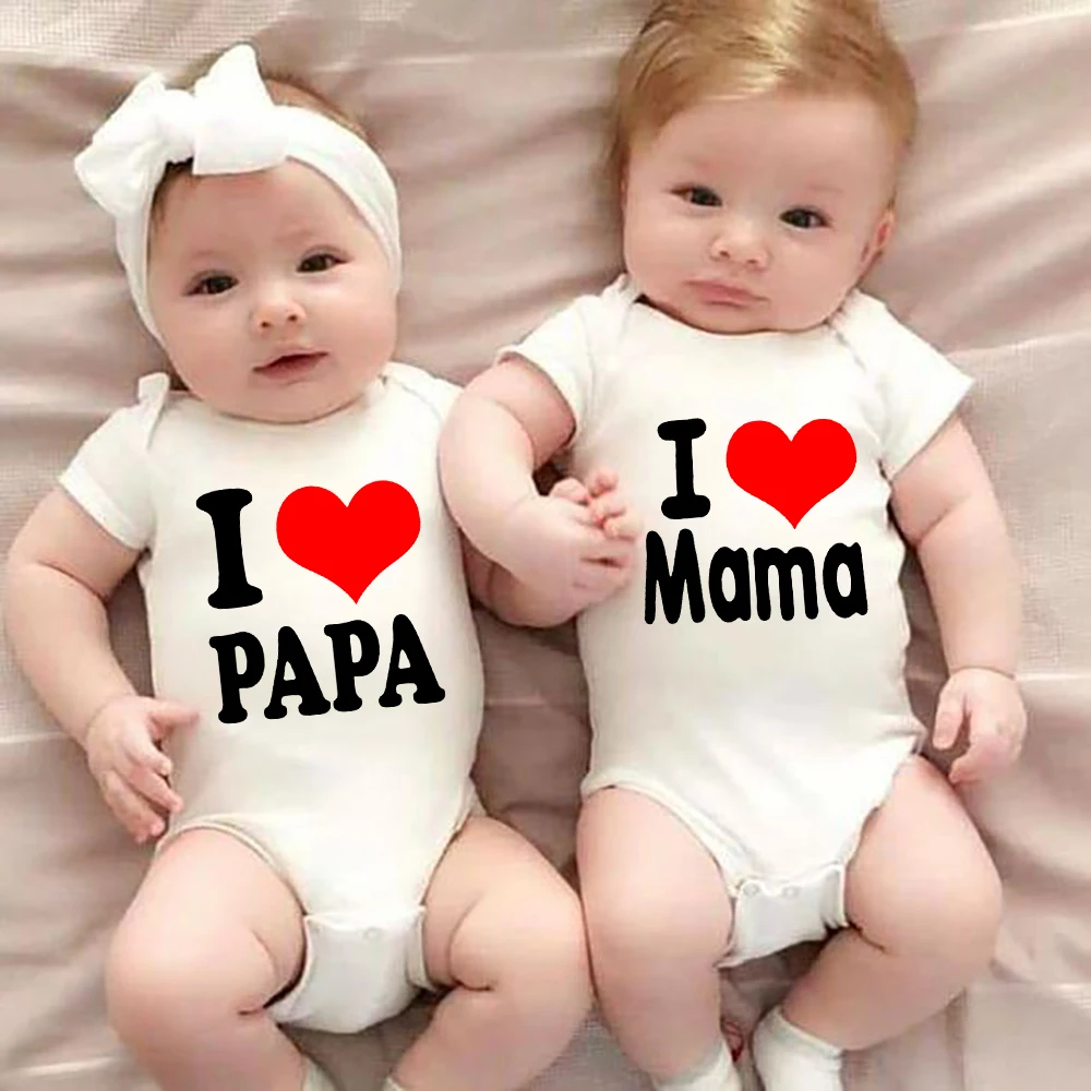 I Love Papa Mama Baby Romper Newborn Baby Bodysuit