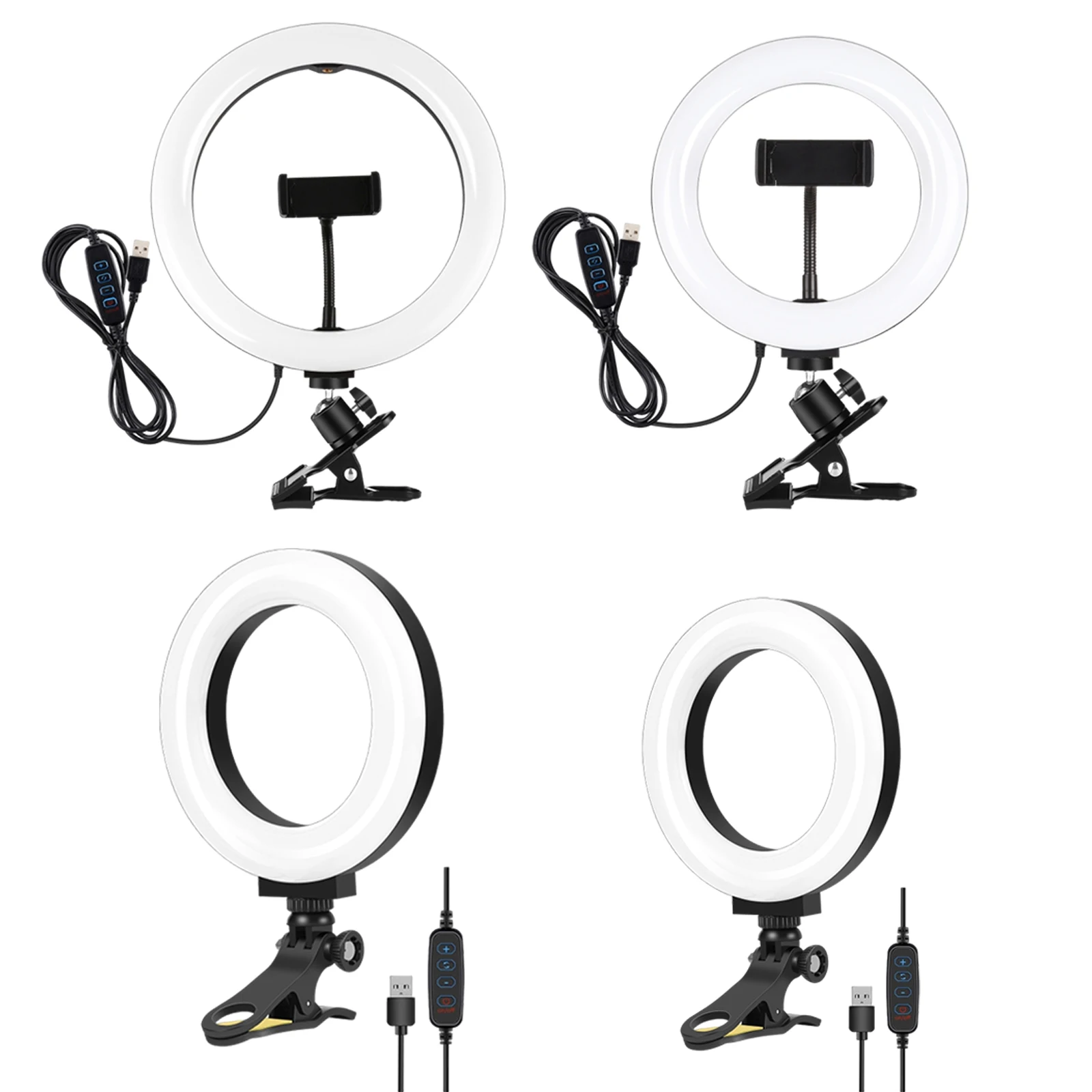 Ring Light Clip on Video Conference Lighting Set, 180 Rotation Angle, 10 Brightness Levels