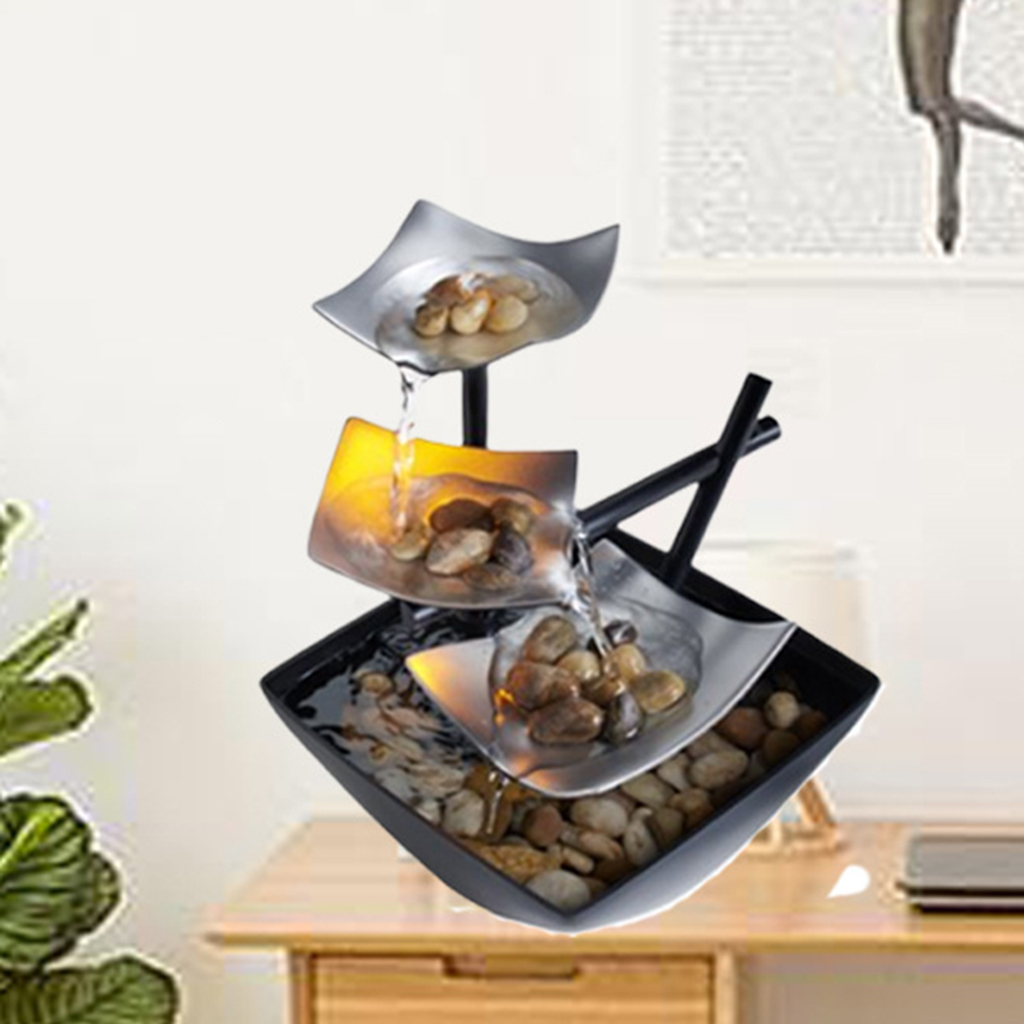 Water Fountain Desktop Relaxation Indoor Fountain Waterfall Feng Shui Desktop Decor Ornaments