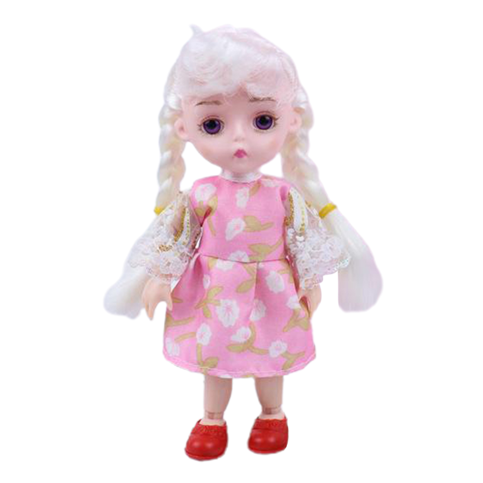 Flexible 14 Joints 6'' 1/12 BJD Doll 3D Eyes Makeup Lovely Dress Up Customized Baby Doll Toy Girls Gift with Outfit Shoes