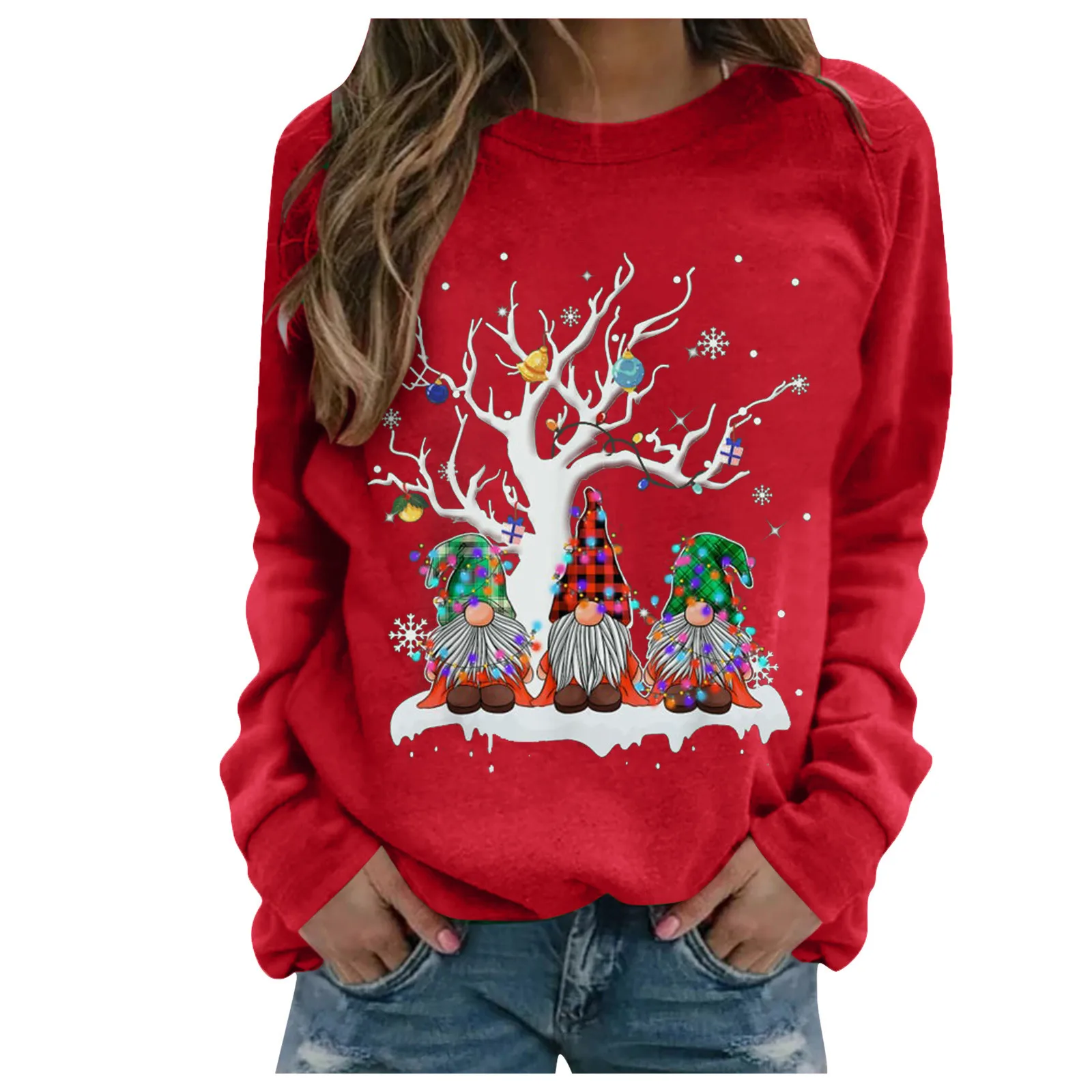 Christmas Women Printed Sweatshirt for leisure, party, Street wear, daily wear, makes you charming and fashionable