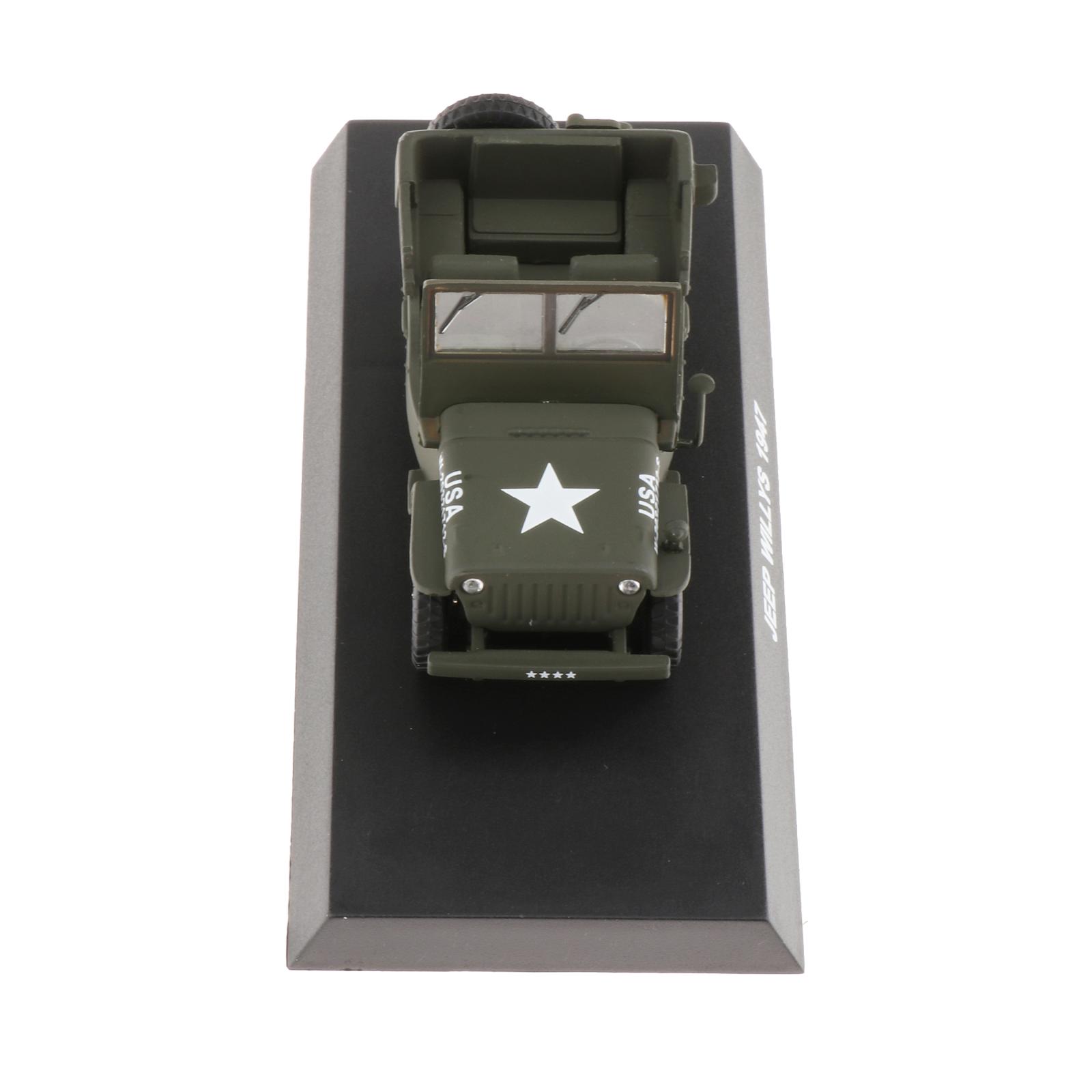 1:43 Scale Car Model World War II American Jeep Model Alloy Diecast WW II Jeep Model Car Vehicle Collectibles Toy Kids Gift