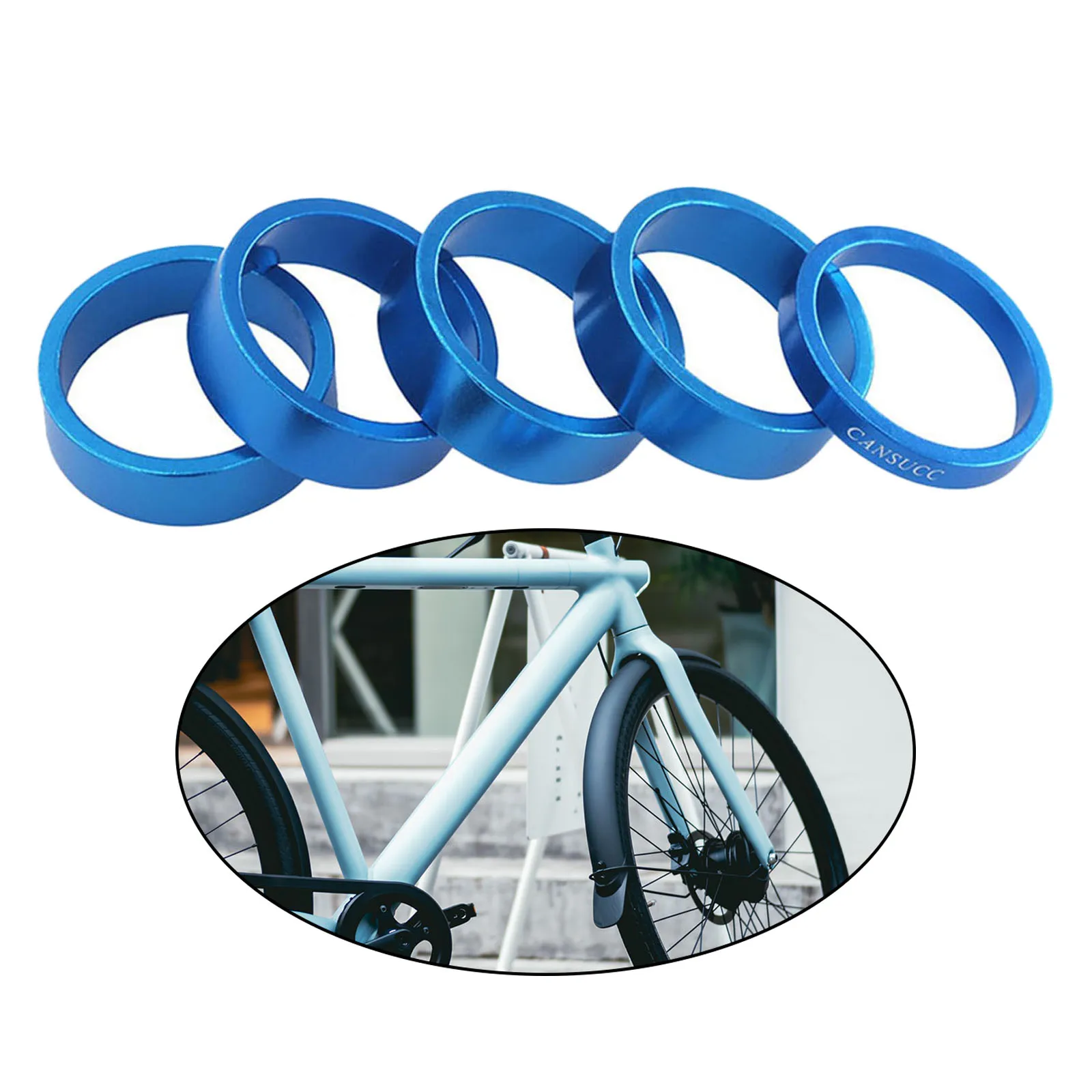 6Pcs/lot Bike Fork Washer Stem Spacers Aluminum Alloy Bicycle Headset Washer Raise Handlebar 2-10mm For MTB Cycling
