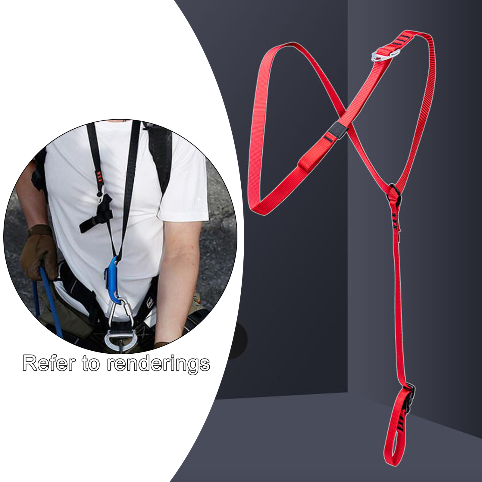 Climbing Chest Ascender Rise Shoulder Strap Aerial Work Aider Harness Device