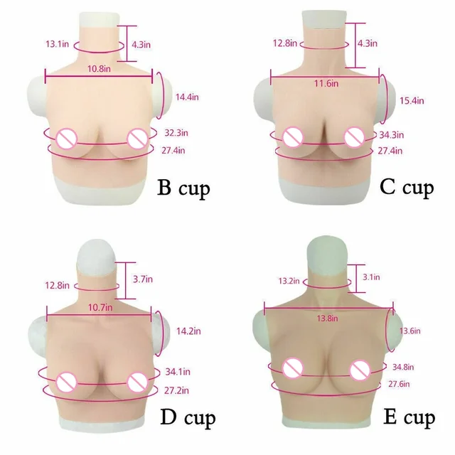 Multi-size B-H Cup Silicone Fake Breasts In The Form of A Cross