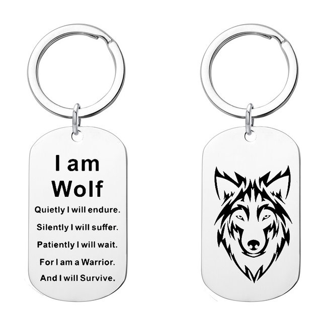 1pc Mens Punk Double Sided Engraving Letter Wolf Head Dog Tag Pendant  Necklace Jewelry Gift, Save Money On Temu