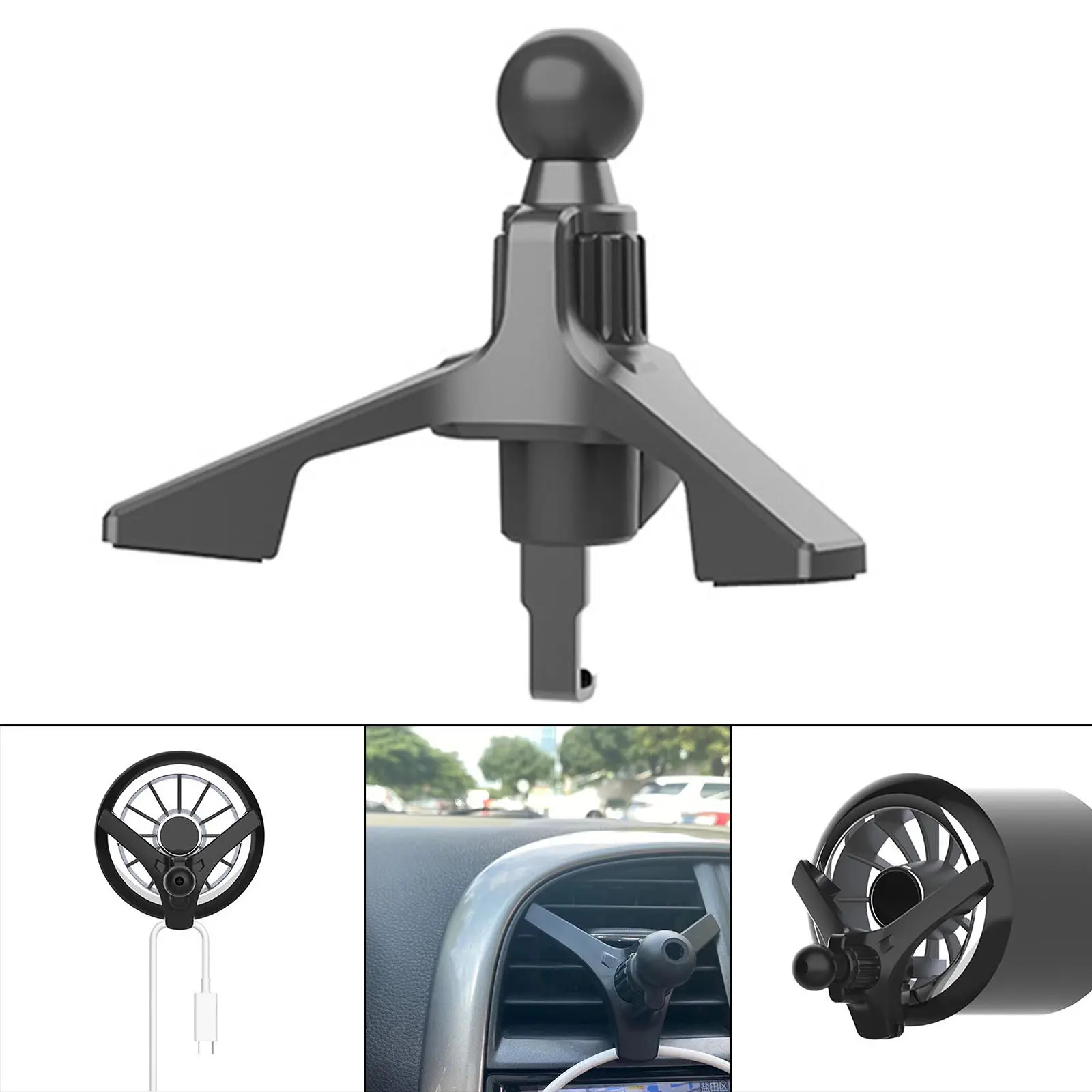 Car Air Vent Mount Clip Adapter Phone Holder Stand with Hook Phone Mount Base for Most Car