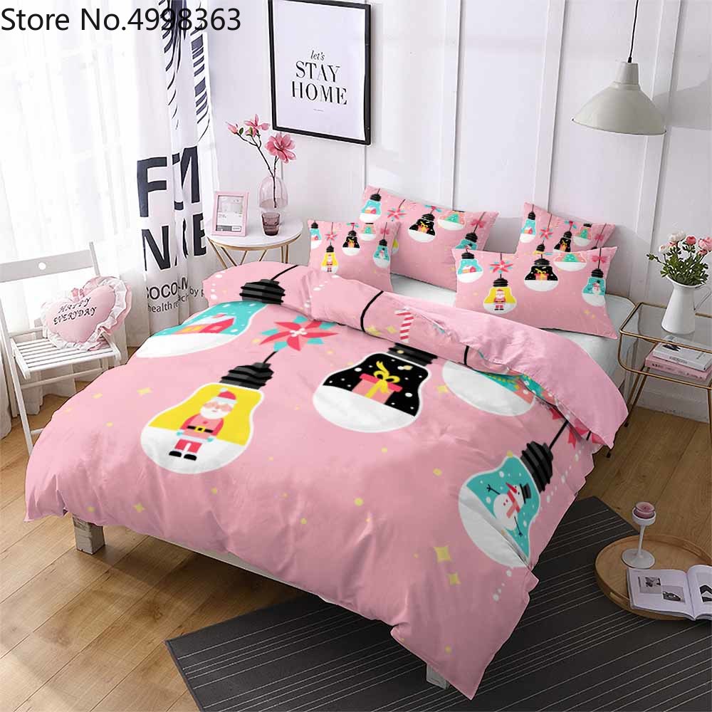 christmas duvet cover pink