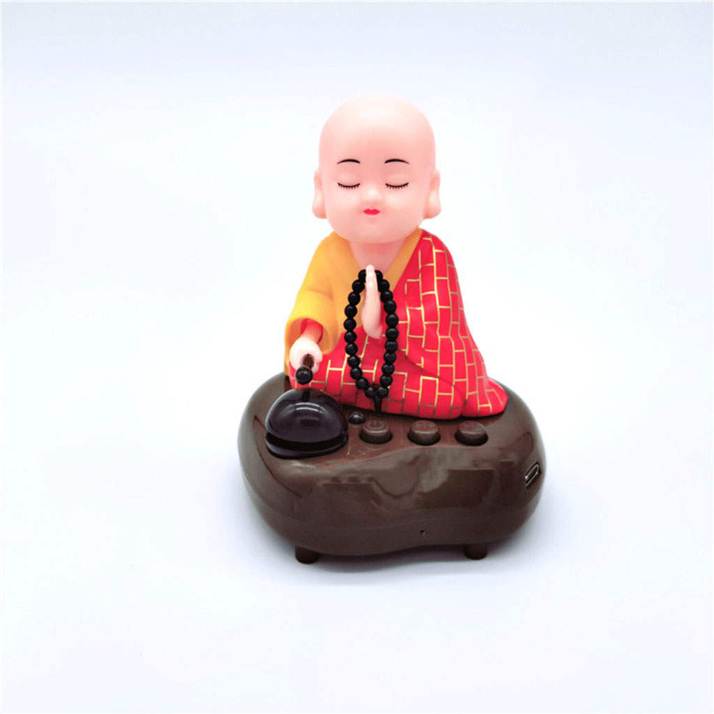 Resin Shaking Head Monk Desk Decoration Home Decor Kids Gift USB Powered Desktop Decor Home Office Desk Car Ornament