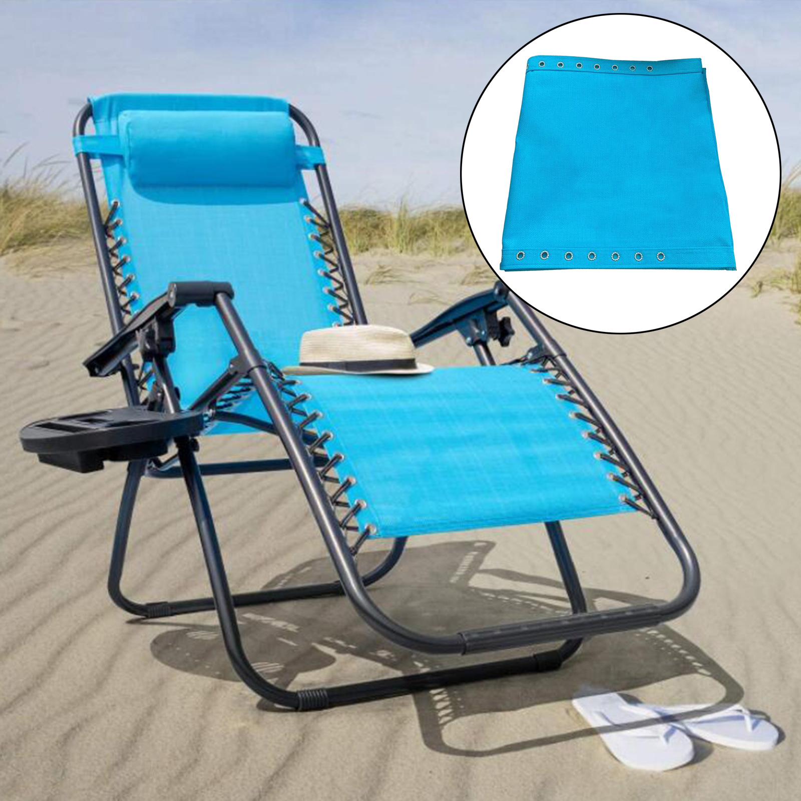 Beach Pool Lawn Recliner Lounge Large Mesh Cloth Cover Lounge Chair Cloth