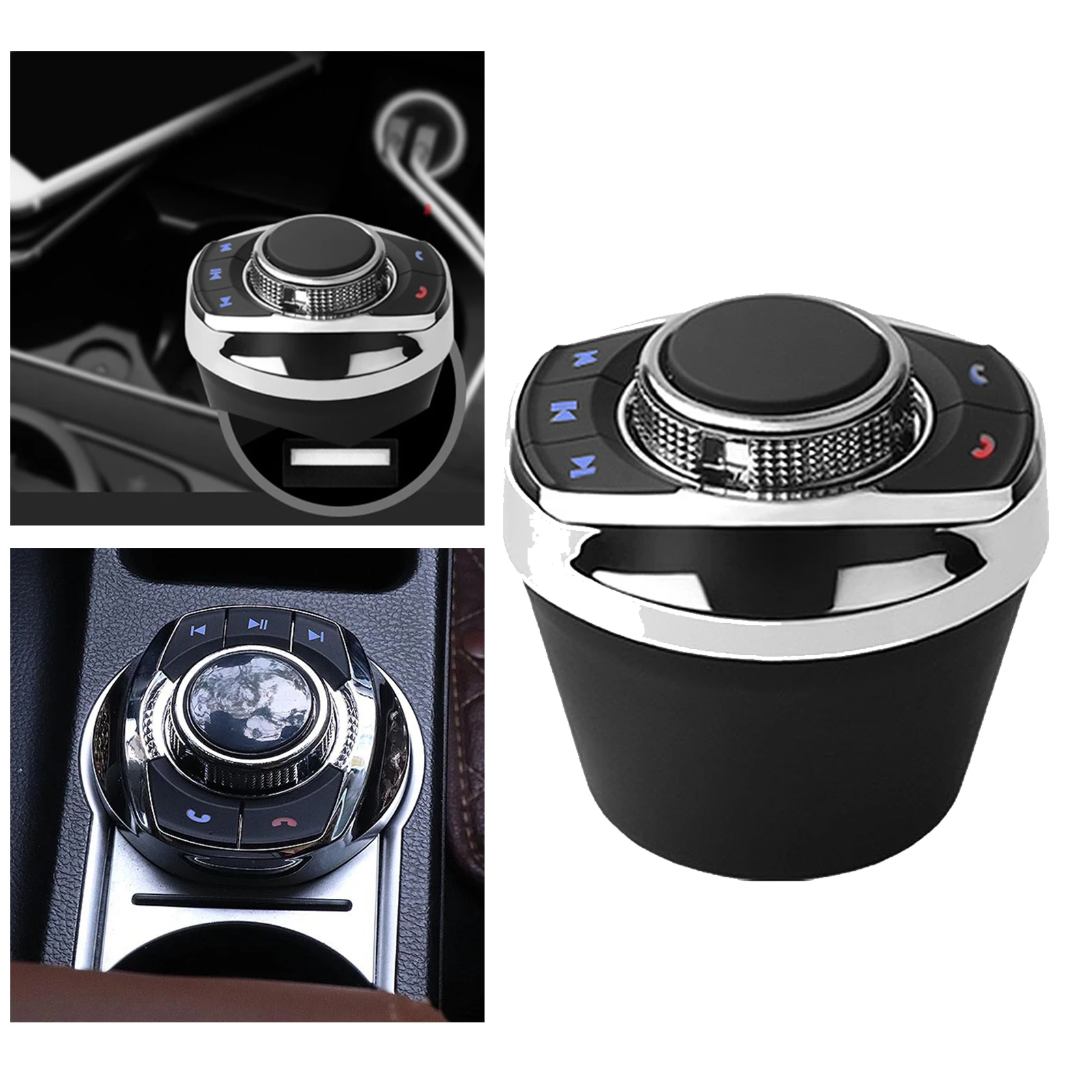 Car Wireless Steering Wheel Control Button Cup Shape With LED Light 8-Key Functions For Car Android Navigation Player