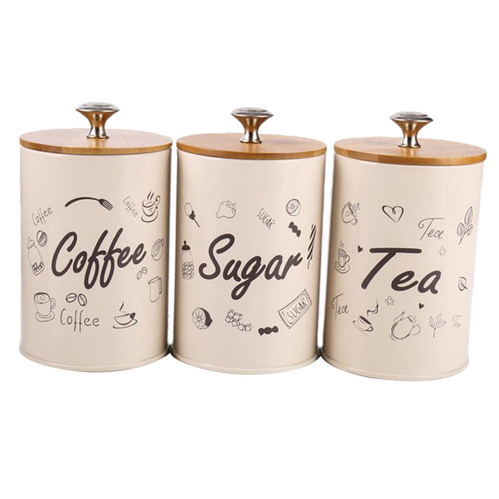 Creative Metal Kitchen Storage Spice Jars Set Dustproof Sealed Condiment Pot