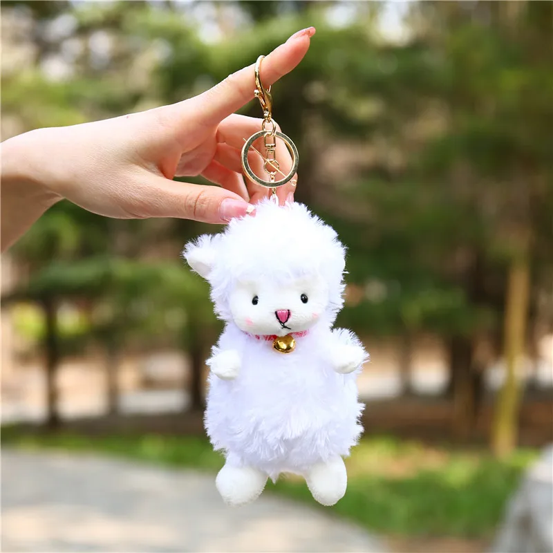 Fluffy Lamb Keyring key ring and soft toy in one! 