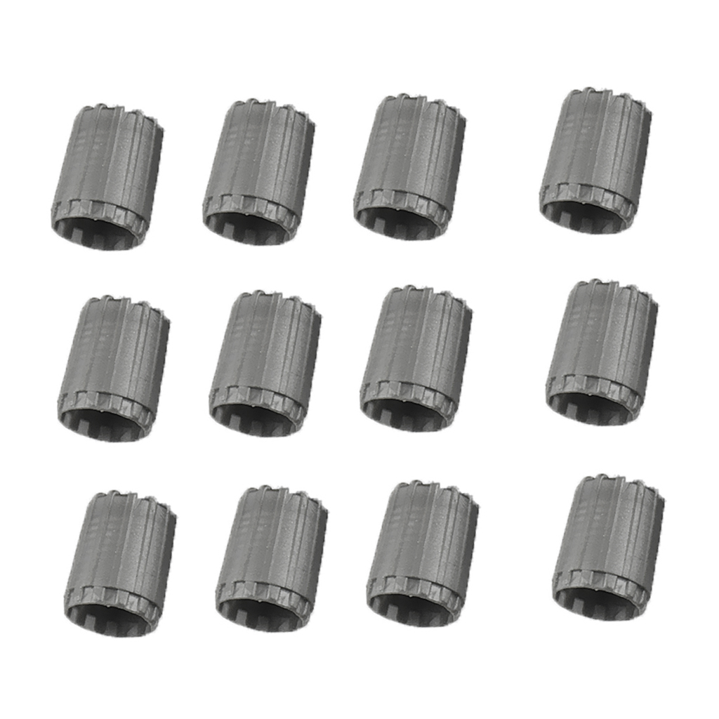 Pack of 12 Wagon Wheel Tire Valve Caps for TPMS Standard Valve (gray Color)