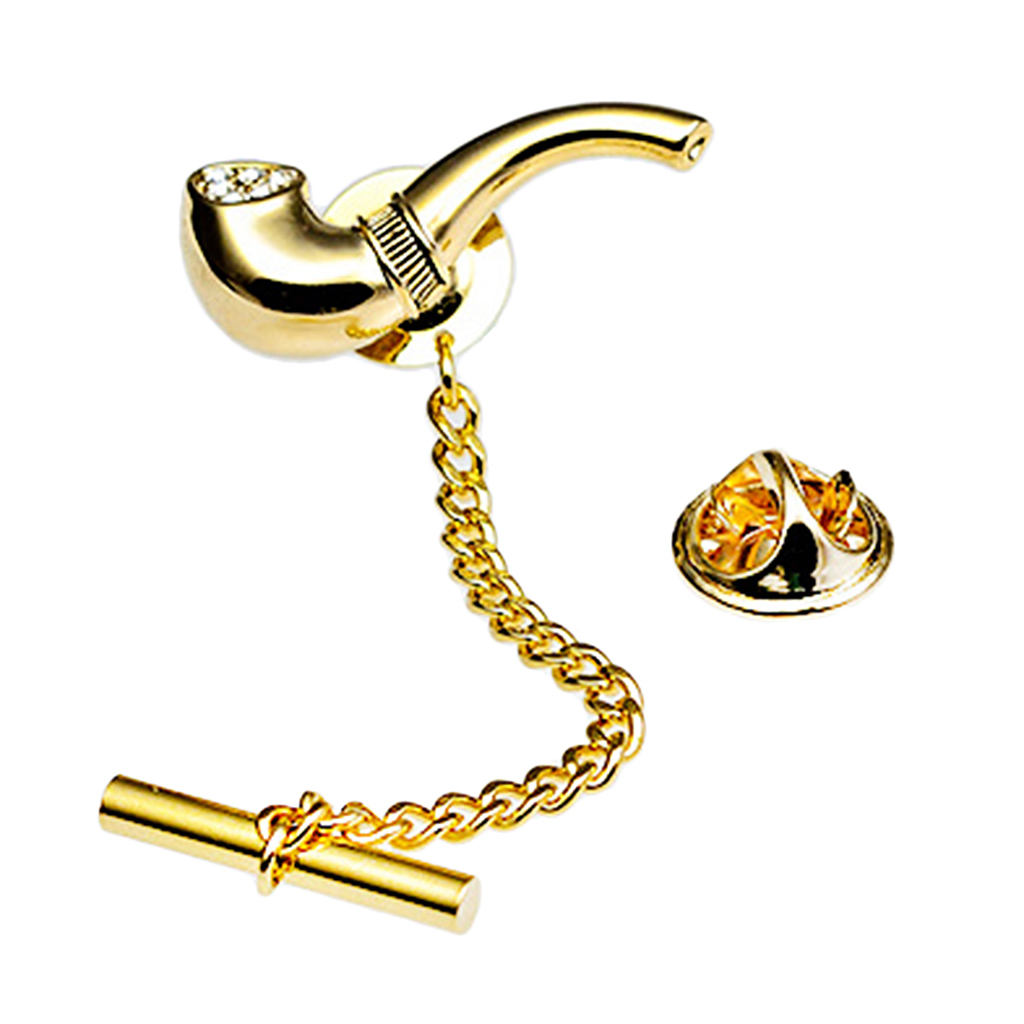 Novelty Shape Pipe Tie Tack Clips Pins For Men Wedding Business Accessories