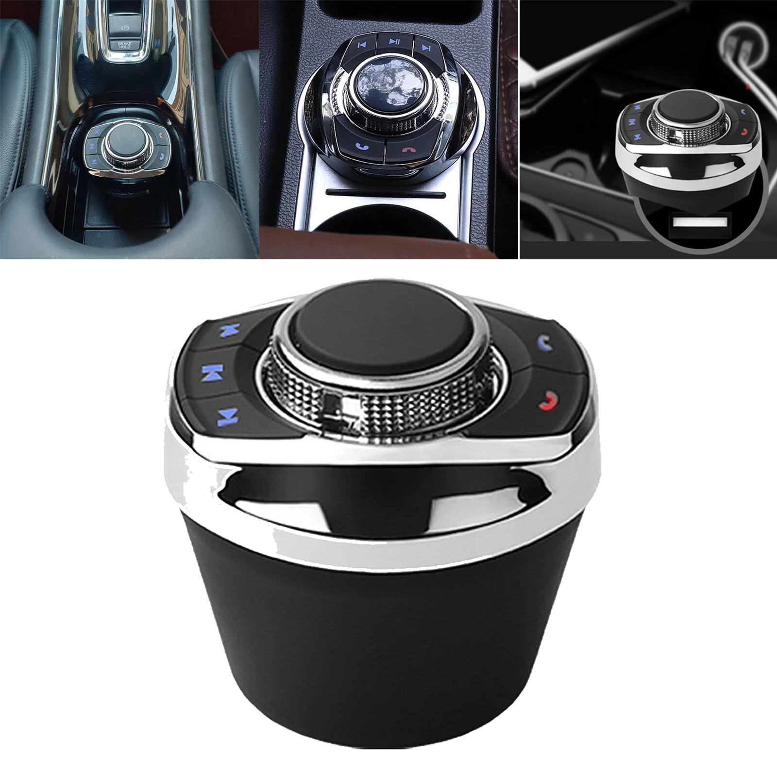 Car Wireless Steering Wheel Control Button Universal Cup Shape With LED Light 8 Keys Functions For Car Android Navigation Player