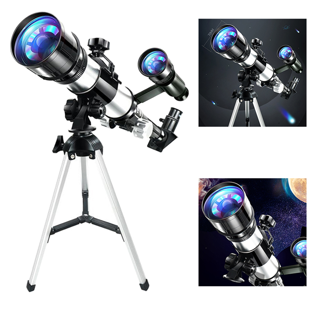 70mm HD Astronomical Reflector Telescope Monocular Set and Tripod compass for Adult Children