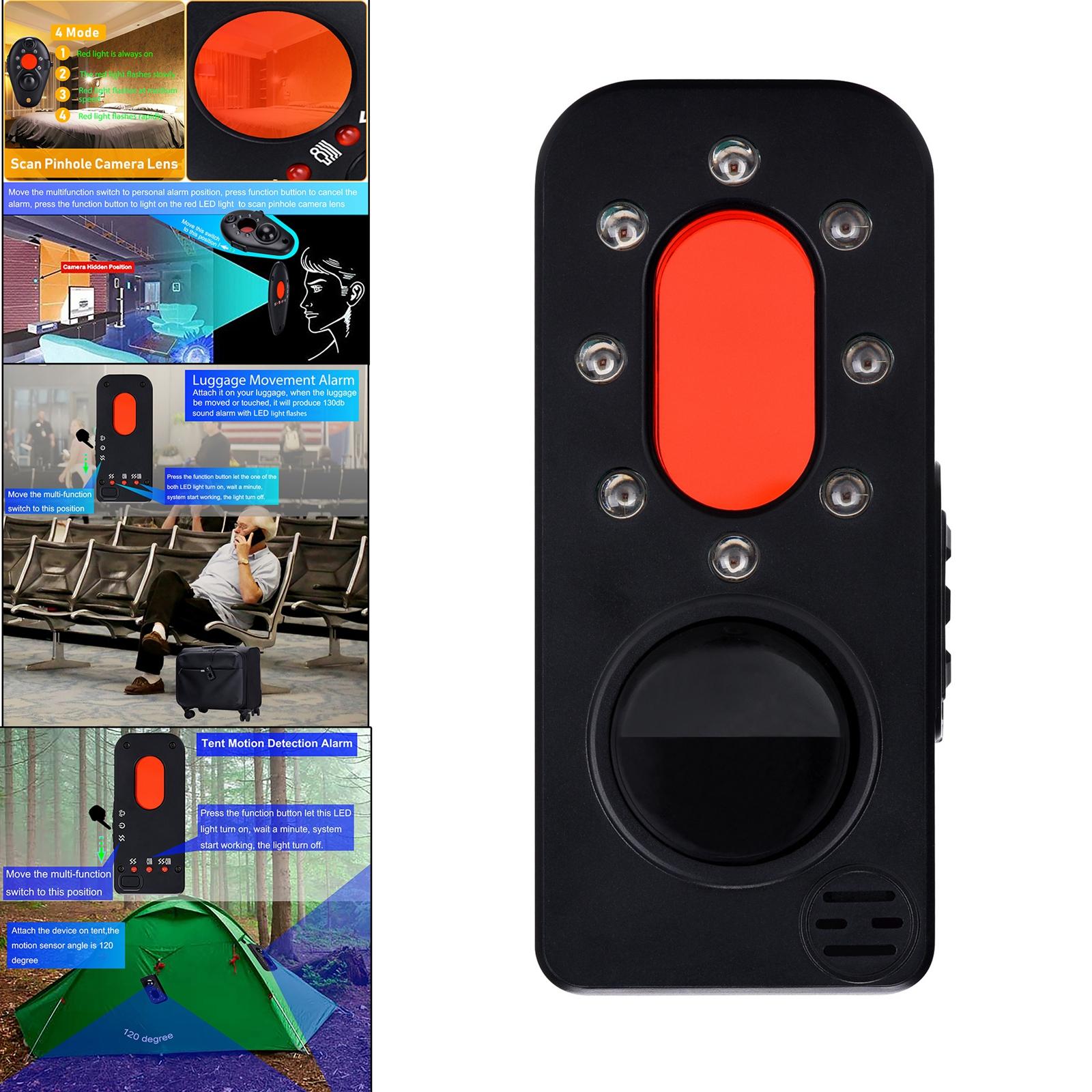 Personal Alarm with Light 5-In-1 Mini Detector for Emergency Self Defense Anti-Beast Camping Anti-Lost Lens Women Girl