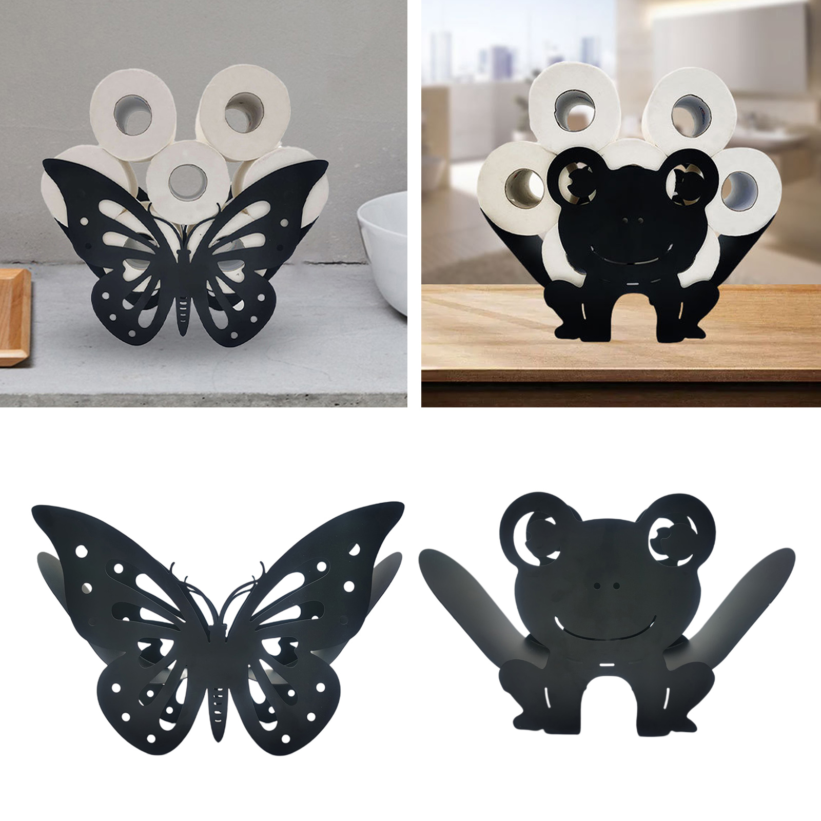Novelty Black Animal Toilet Paper Roll Holder Toilet Tissue Stand Figure