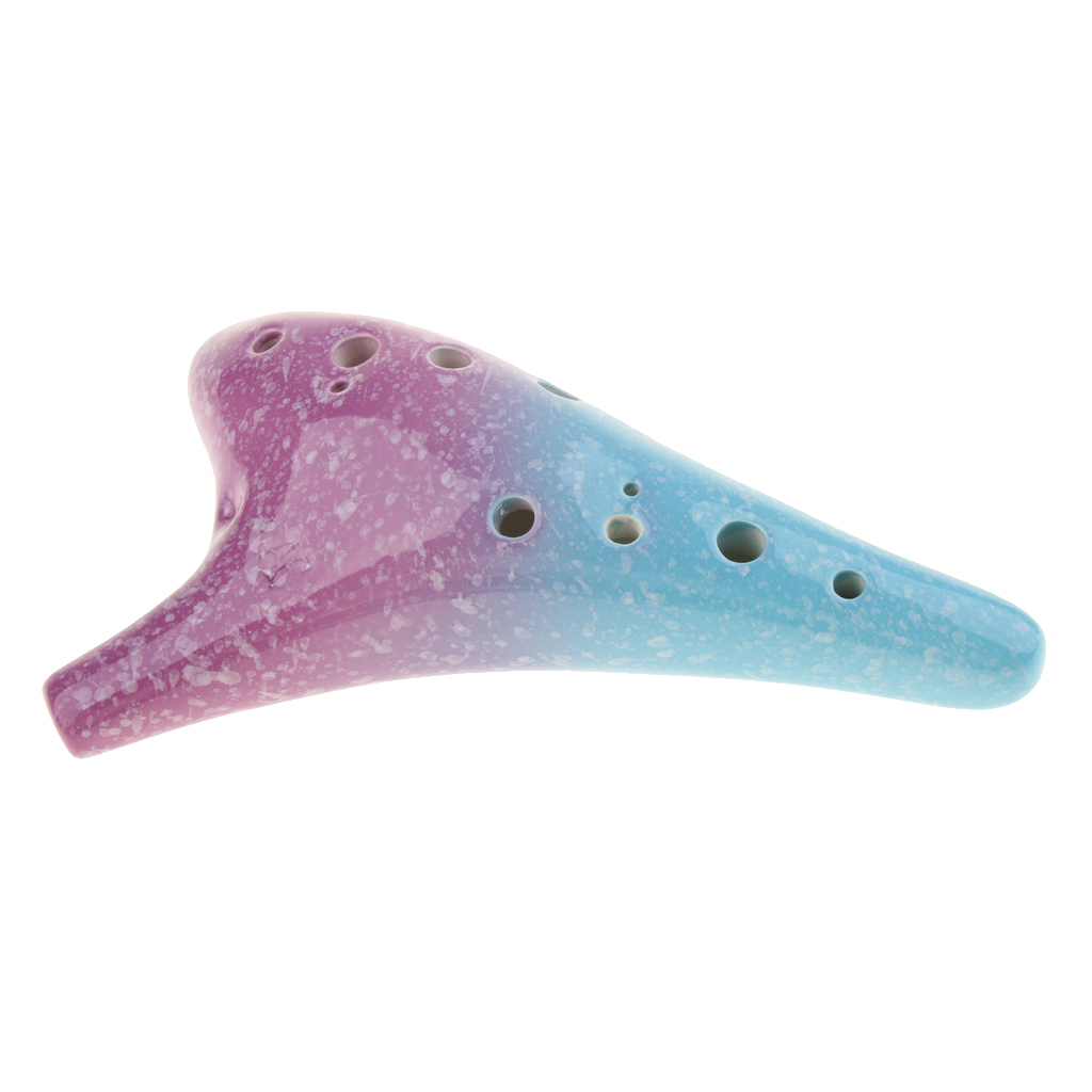 1 Set Colorful Ceramic Glaze 12 Holes   Alto C Ocarina Vessel Flute Xun