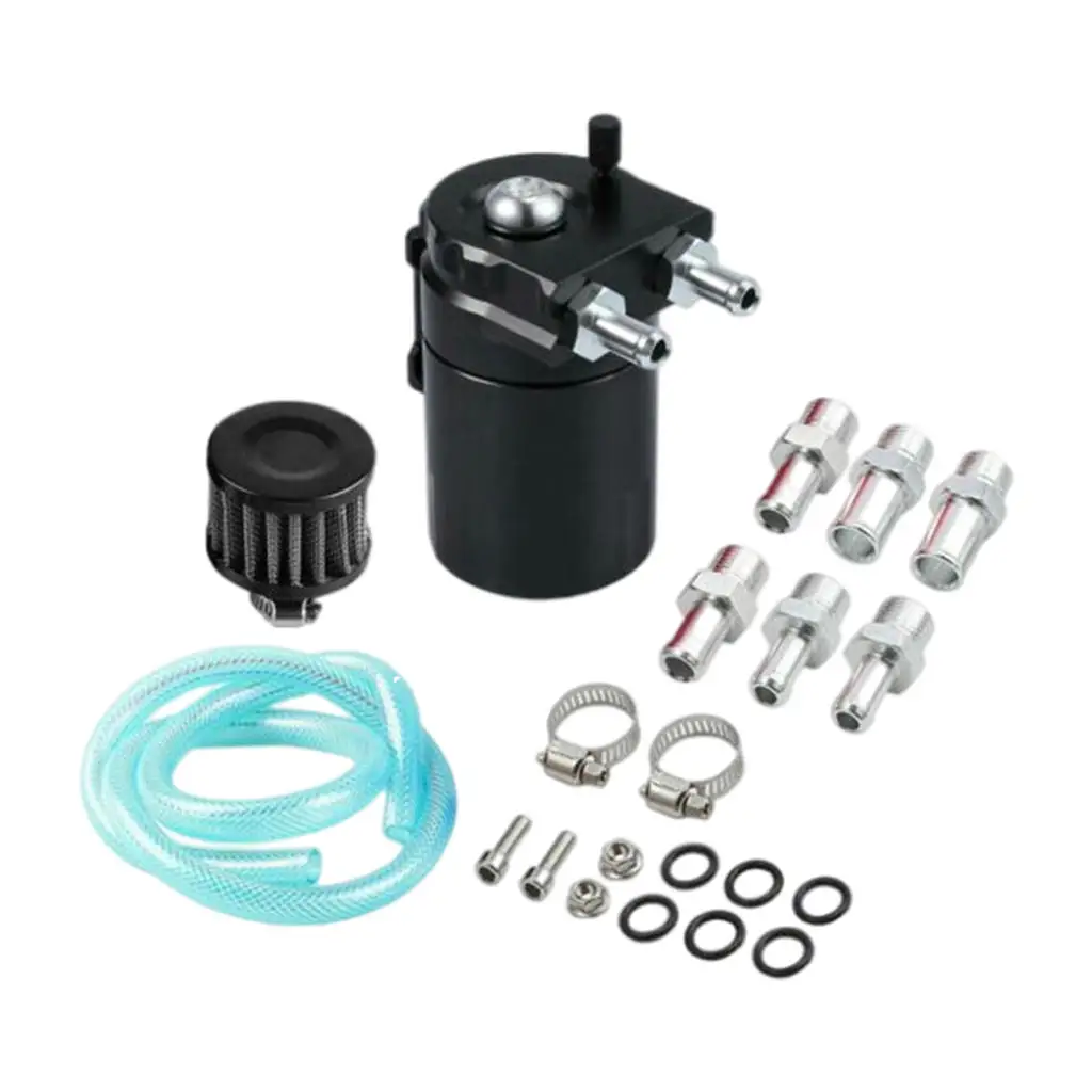 Engine Air Oil Separator Tank Reservoir Kit Polish with Breather , Increases Horsepower Aluminum , Excellent Performance Compact