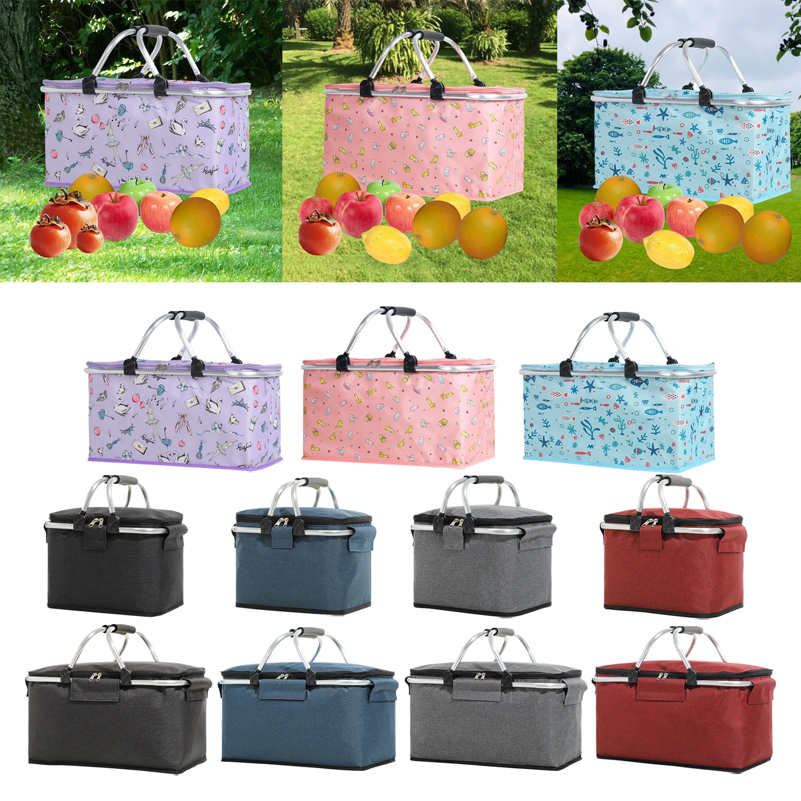 Insulated Cooler Picnic Basket for Adult Men Women Folding Container Store